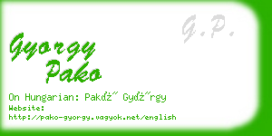 gyorgy pako business card